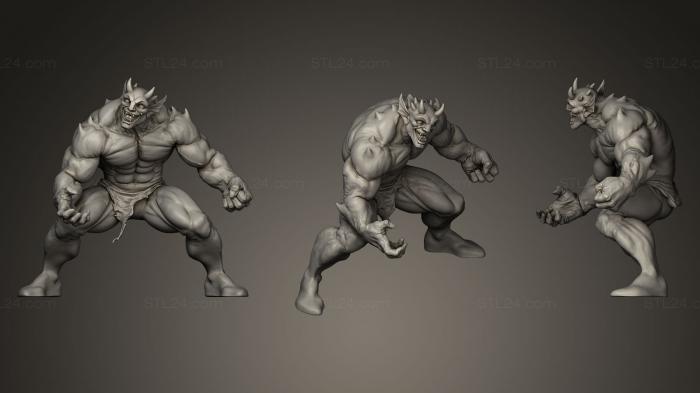 Статуэтки герои, монстры и демоны (Монстр, STKM_0211) 3D модель для ЧПУ станка